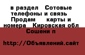  в раздел : Сотовые телефоны и связь » Продам sim-карты и номера . Кировская обл.,Сошени п.